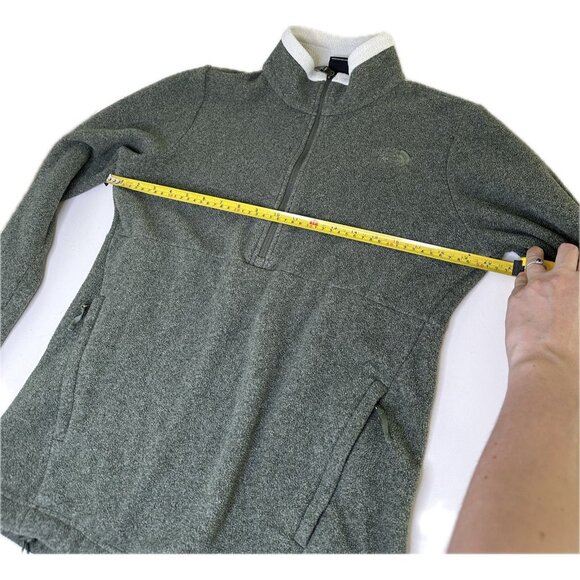 The North Face Lower Cliffs Pullover Fleece Womens Half Zip Heather Green M - Picture 6 of 9